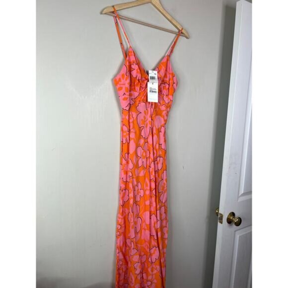 NWT Faithfull The Brand Shayna Paraiso Ruched Floral Midi Dress Multi Color - Picture 3 of 7